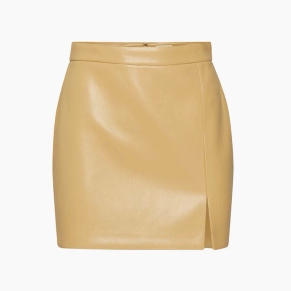 Wilfred Aritzia Patio Mini Skirt Faux Leather in Cream Size 4 - Picture 12 of 15